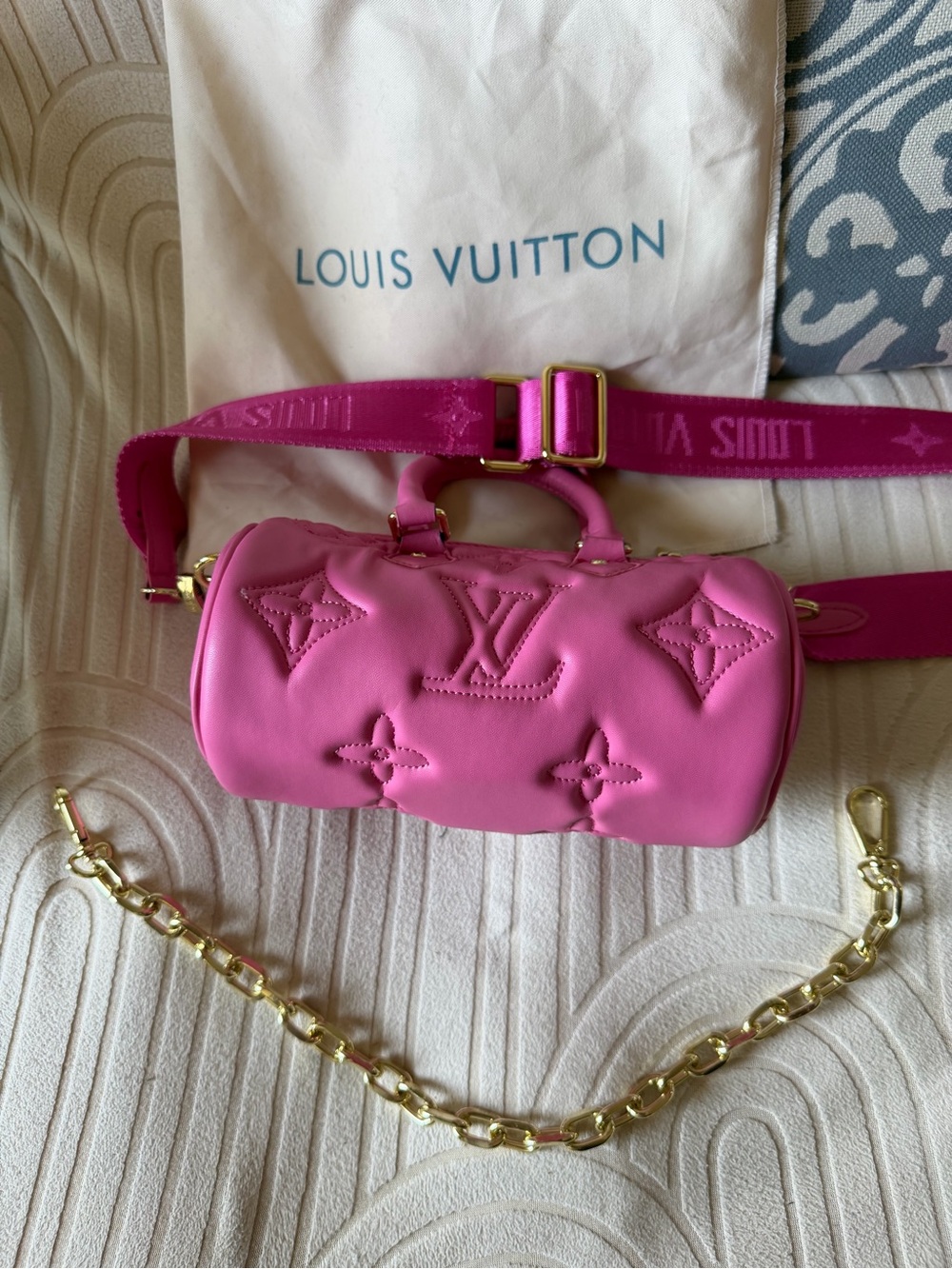 Pink Monogram LV Mini Barrel Bag